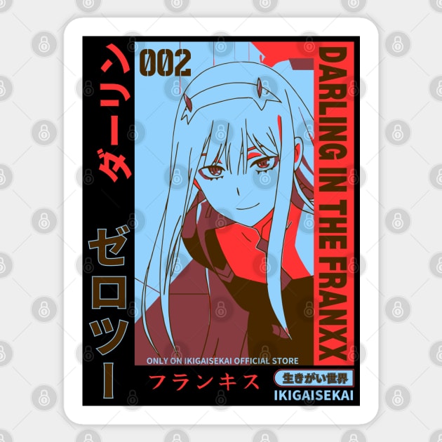 Joyful Gaze - Zero Two Sticker by IKIGAISEKAI